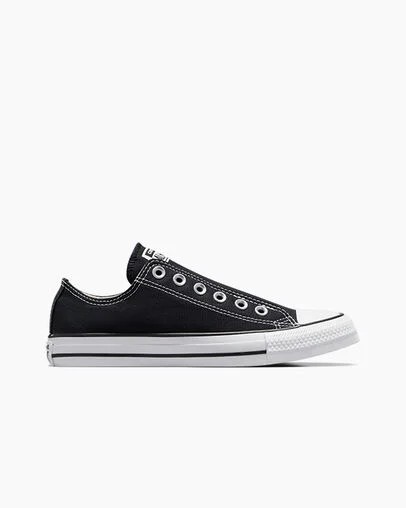 Black / White Converse Chuck Taylor All Star Women Slip On Shoes UK | C-38941269