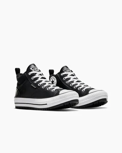 Black / White Converse Chuck Taylor All Star Malden Street Women Boots UK | C-95124739