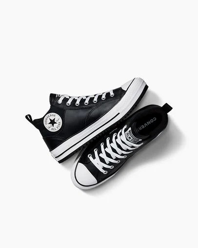 Black / White Converse Chuck Taylor All Star Malden Street Women Boots UK | C-95124739