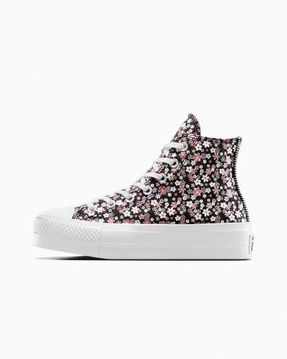 Black / White Converse Chuck Taylor All Star Lift Women Platform Shoes UK | C-90465719