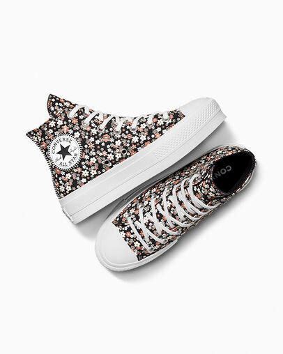 Black / White Converse Chuck Taylor All Star Lift Women Platform Shoes UK | C-90465719