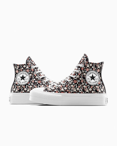 Black / White Converse Chuck Taylor All Star Lift Women Platform Shoes UK | C-90465719