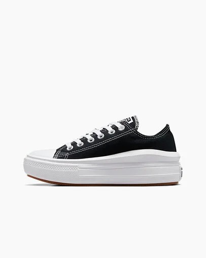 Black / White Converse Chuck Taylor All Star Move Women Platform Shoes UK | C-16837529