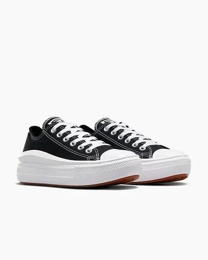 Black / White Converse Chuck Taylor All Star Move Women Platform Shoes UK | C-16837529