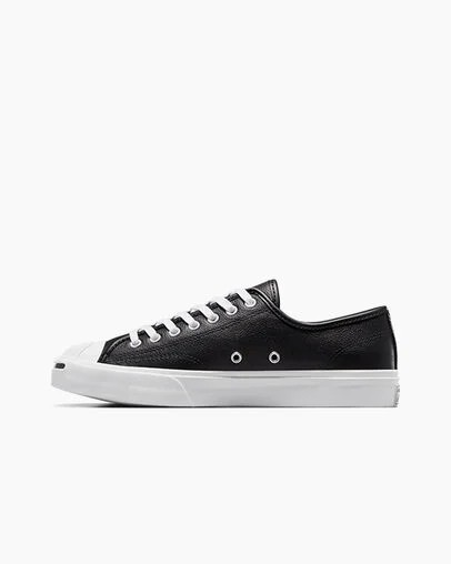 Black / White Converse Jack Purcell Leather Men Tennis Shoes UK | C-58934019