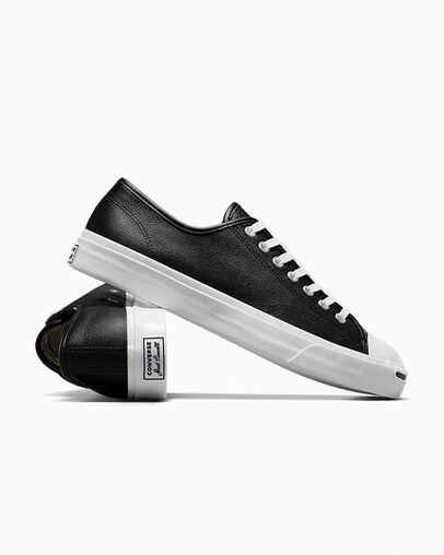 Black / White Converse Jack Purcell Leather Men Tennis Shoes UK | C-58934019