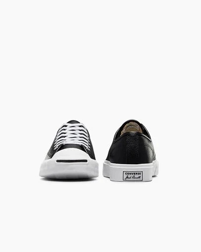 Black / White Converse Jack Purcell Leather Men Tennis Shoes UK | C-58934019