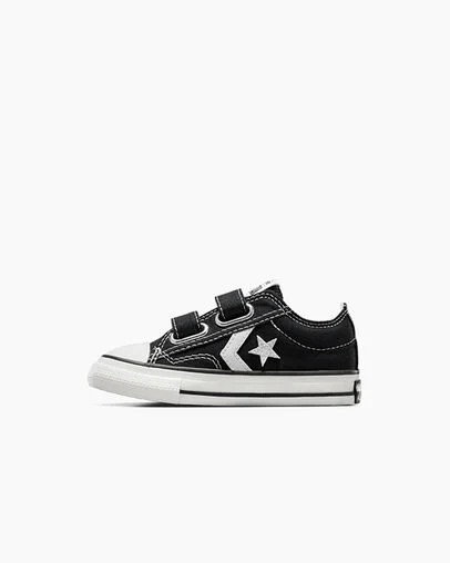 Black / White Converse Star Player 76 Easy-On Kids' Canvas Shoes UK | C-23167809