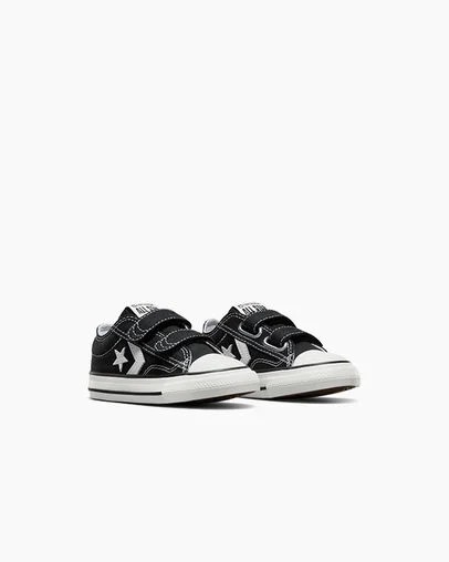 Black / White Converse Star Player 76 Easy-On Kids' Canvas Shoes UK | C-23167809