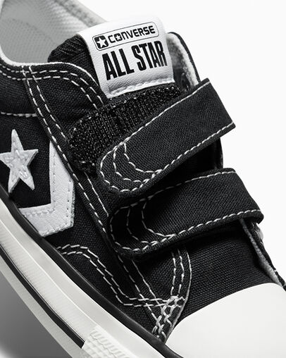 Black / White Converse Star Player 76 Easy-On Kids' Canvas Shoes UK | C-23167809