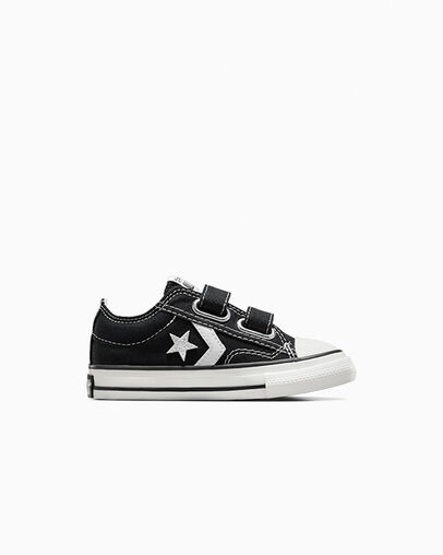 Black / White Converse Star Player 76 Easy-On Kids\' Canvas Shoes UK | C-23167809