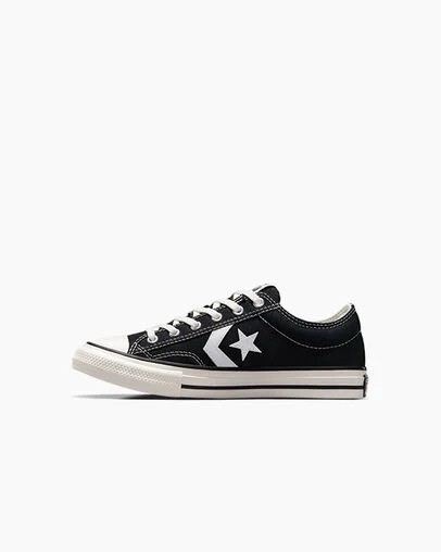 Black / White Converse Star Player 76 Foundational Kids' Canvas Shoes UK | C-78421369