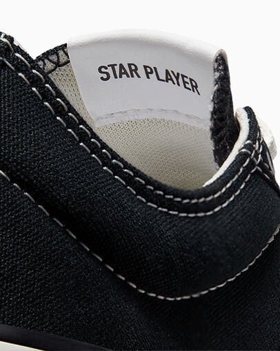 Black / White Converse Star Player 76 Foundational Kids' Canvas Shoes UK | C-78421369