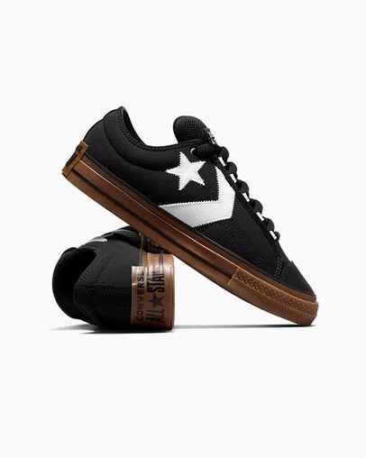 Black / White Converse Star Player 76 Puff Men Skate Shoes UK | C-27065149