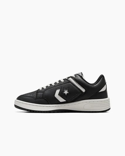 Black / White Converse Weapon Leather Men Basketball Shoes UK | C-31047629