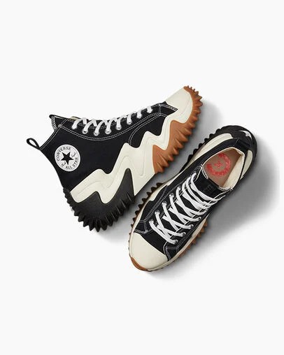 Black / White / Orange Converse Run Star Motion Women Platform Shoes UK | C-89610279