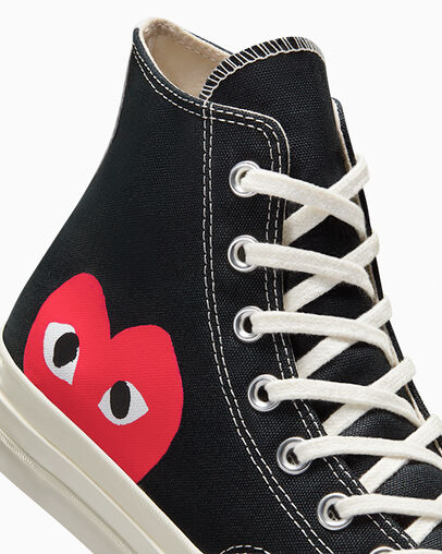 Black / White / Red Converse Converse x PLAY Comme des Garçons Chuck 70 Men Sneakers UK | C-01437589