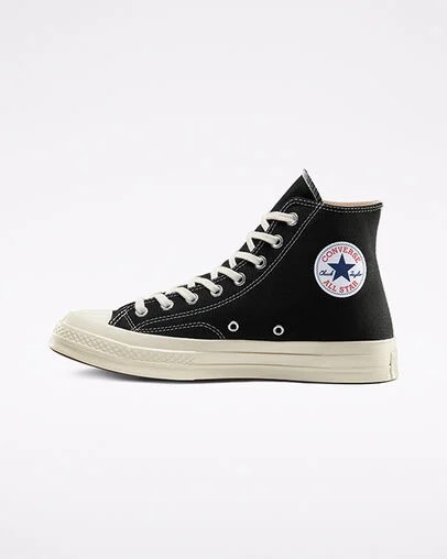 Black / White / Red Converse Converse x PLAY Comme des Garçons Chuck 70 Men Sneakers UK | C-01437589