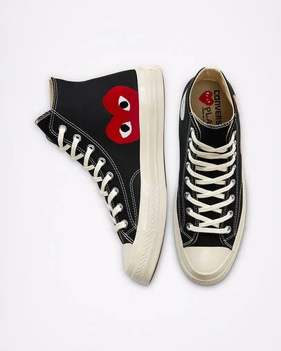 Black / White / Red Converse Converse x PLAY Comme des Garçons Chuck 70 Men Sneakers UK | C-01437589