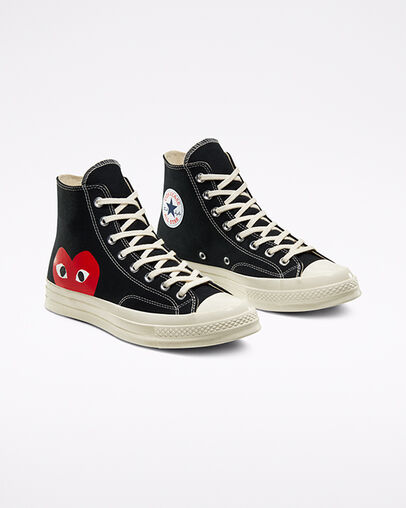 Black / White / Red Converse Converse x PLAY Comme des Garçons Chuck 70 Men Sneakers UK | C-01437589