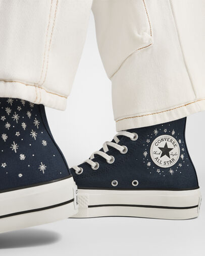 Blue Converse Chuck Taylor All Star Lift Women Platform Shoes UK | C-80731659