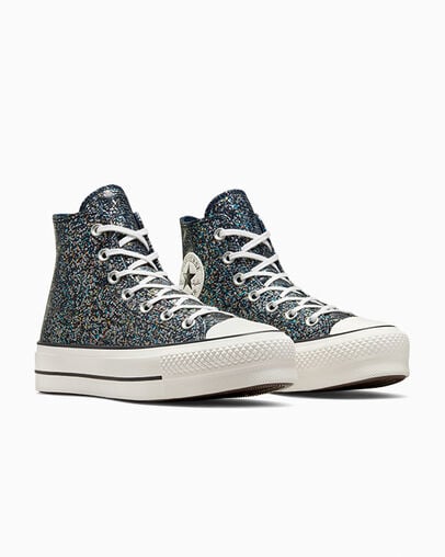 Blue / Black Converse Chuck Taylor All Star Lift Women Platform Shoes UK | C-35812499