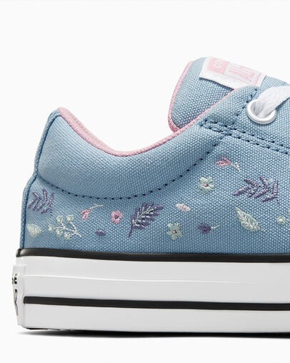 Blue / Pink Converse Chuck Taylor All Star Street Tiny Florals Kids' Sneakers UK | C-56342799