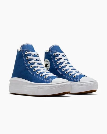 Blue / White / Black Converse Chuck Taylor All Star Move Women Platform Shoes UK | C-26840799