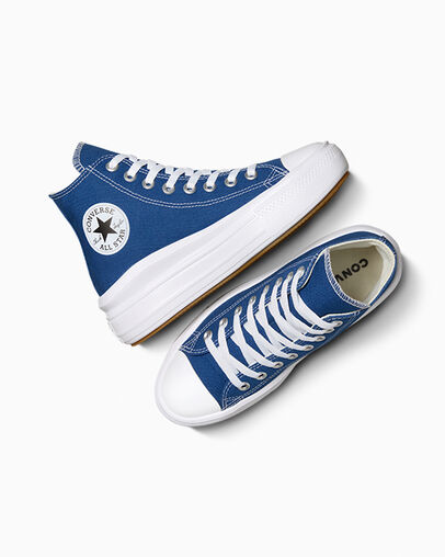 Blue / White / Black Converse Chuck Taylor All Star Move Women Platform Shoes UK | C-26840799