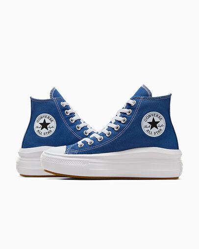 Blue / White / Black Converse Chuck Taylor All Star Move Women Platform Shoes UK | C-26840799