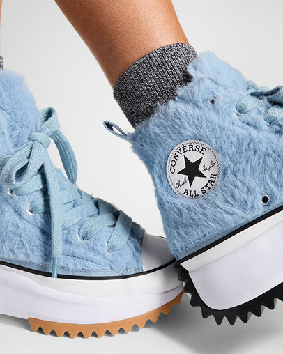 Blue / White / Black Converse Run Star Hike Women Platform Shoes UK | C-02918749