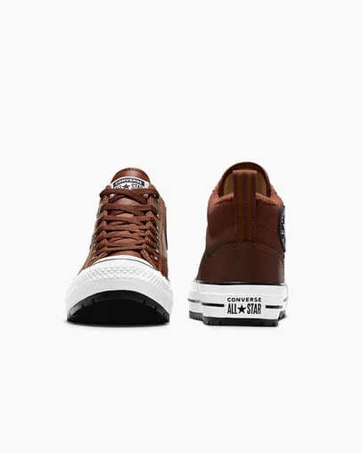 Brown / Brown / White Converse Chuck Taylor All Star Malden Street Women Boots UK | C-07158439