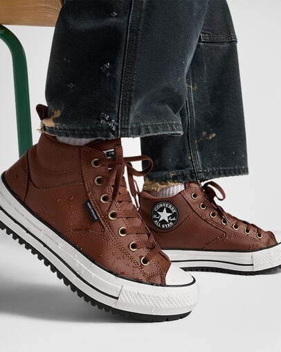 Brown / Brown / White Converse Chuck Taylor All Star Malden Street Women Boots UK | C-07158439