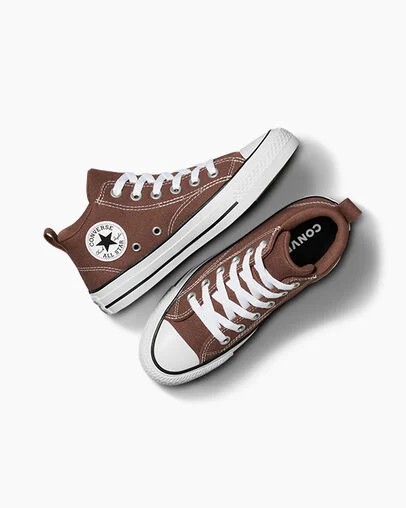 Brown / White / Black Converse Chuck Taylor All Star Malden Street Kids' Boots UK | C-42790169