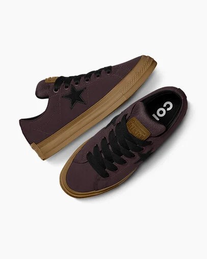 Burgundy / Black Converse One Star Puff Men Skate Shoes UK | C-75264939