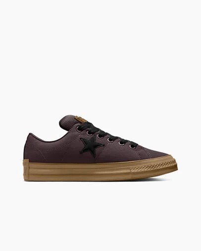 Burgundy / Black Converse One Star Puff Men Skate Shoes UK | C-75264939