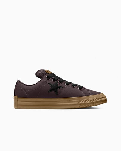 Burgundy / Black Converse One Star Puff Women Skate Shoes UK | C-65418029