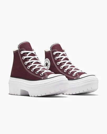 Burgundy / White / Black Converse Chuck Taylor All Star Lugged Heel Platform Women Boots UK | C-40356179