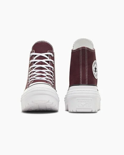 Burgundy / White / Black Converse Chuck Taylor All Star Lugged Heel Platform Women Boots UK | C-40356179