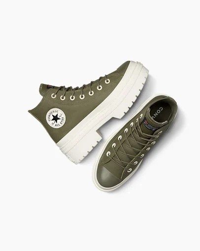 Dark Green / Black Converse Chuck Taylor All Star Lugged Heel Platform Waterproof Women Boots UK | C-45629089