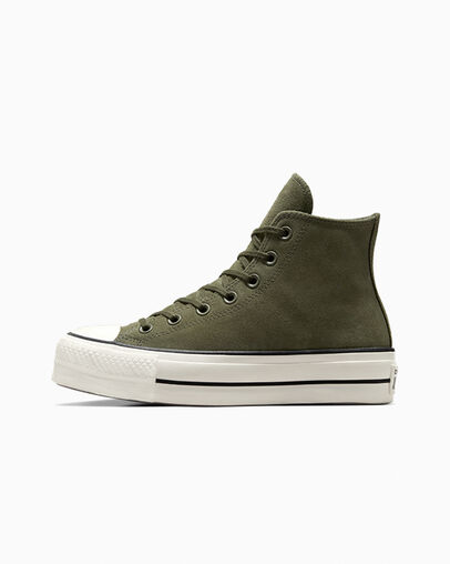 Dark Green / Black Converse Chuck Taylor All Star Lift Women Platform Shoes UK | C-85196079