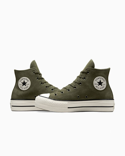 Dark Green / Black Converse Chuck Taylor All Star Lift Women Platform Shoes UK | C-85196079