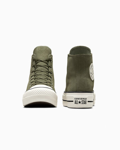 Dark Green / Black Converse Chuck Taylor All Star Lift Women Platform Shoes UK | C-85196079