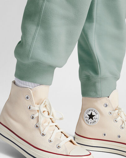 Green Converse Go-To Embroidered Star Chevron Standard-Fit Women Sweatpants UK | C-23078499