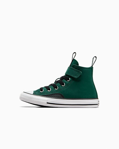 Green / Black / White Converse Chuck Taylor All Star Sporty Easy-On Kids' Sneakers UK | C-17930529