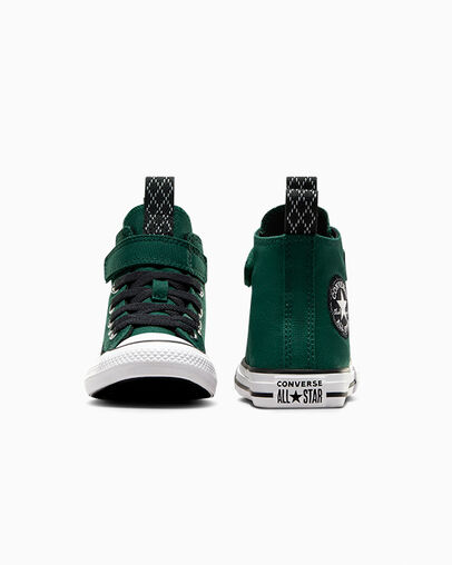 Green / Black / White Converse Chuck Taylor All Star Sporty Easy-On Kids' Sneakers UK | C-17930529