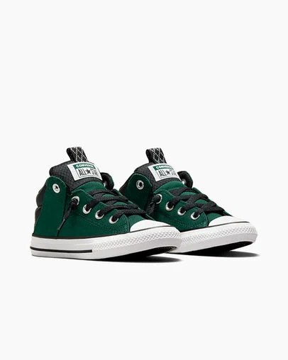 Green / Black / White Converse Chuck Taylor All Star Axel Sporty Easy-On Kids' Boots UK | C-49603759