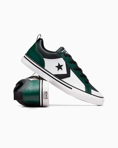 Green / Black / White Converse Pro Blaze Kids' Sneakers UK | C-91307259