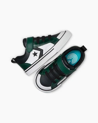 Green / Black / White Converse Pro Blaze Kids' Sneakers UK | C-58492019