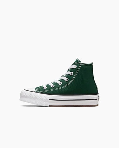 Green / White / Beige White Converse Chuck Taylor All Star EVA Lift Kids' Platform Shoes UK | C-18632579